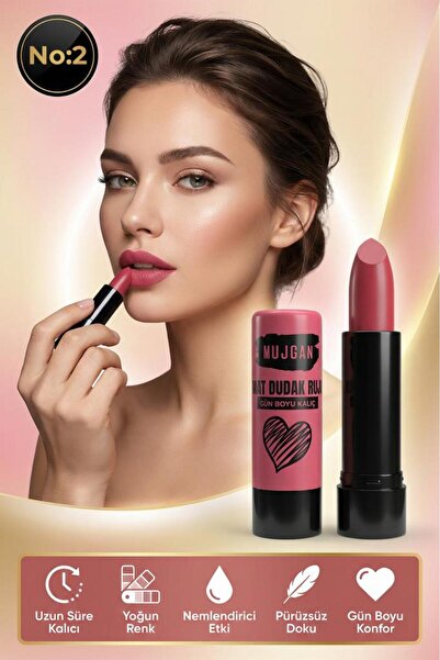 MUJGAN Love Matte Tekli Mat Dudak Ruju NO:2