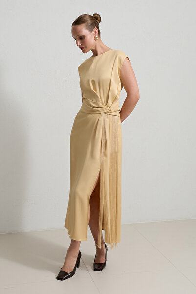 Setre Amber Tassel and Waist Detailed Sleeveless Full Fit Dress