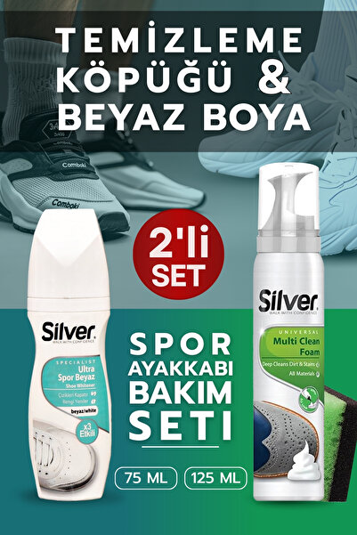 Silver Spor Ayakkabı Deri Ve Kumaş Temizleme Köpüğü Güçlendirilmiş Ultra Beya...