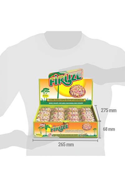 Bifa Firuze Renkli Granül Kaplamalı Marshmallowlu Bisküvi 18 gr x 32 Adet