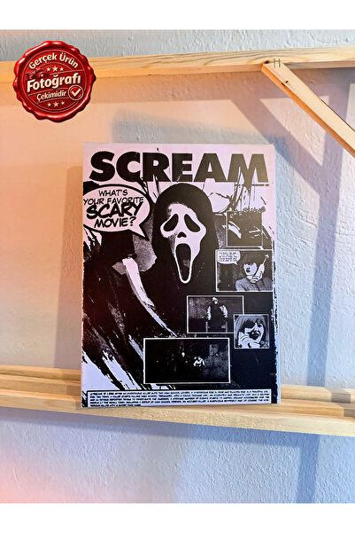 Kanvaspera Scream Çığlık Ghostface - Kanvas Tablo - Retro Korku Filmi Posteri...