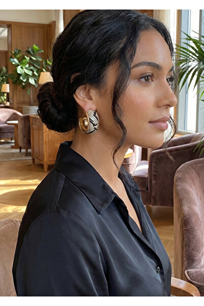 Duke Nickle Yılan Derisi Detaylı Küpe Rdpk5175