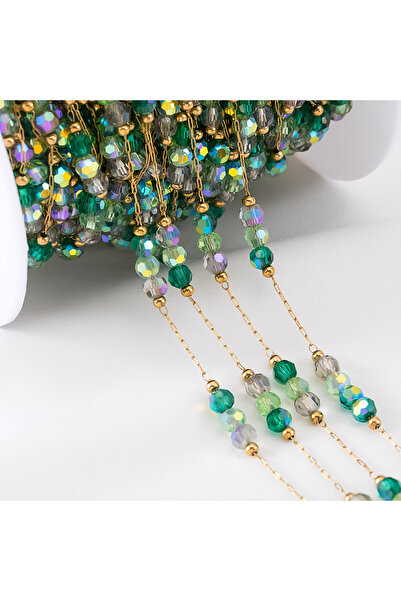 Choice سلسلة خرز متدرجة اللون بطول متر واحد من الفولاذ المقاوم للصدأ، مصنوعة ...