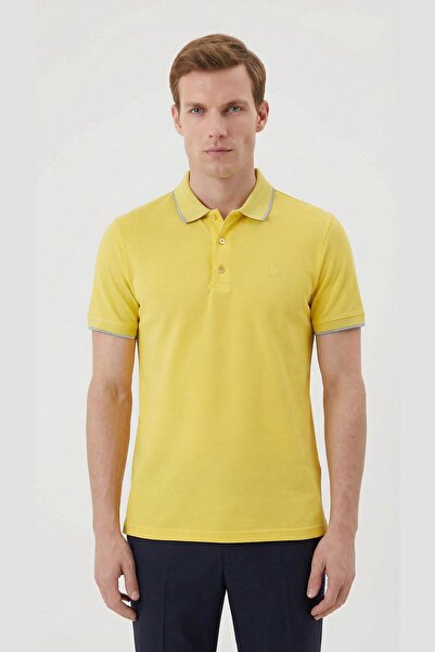 Sabri Özel Giotelli Düğmeli Polo Yaka Erkek T-Shirt Sarı