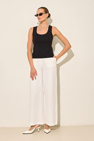 Setre Bluză neagră fără mâneci Crop Knitwear