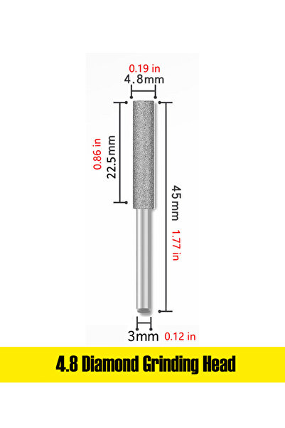 Choice 4.8 مبرد حجري أسطواني مطلي بالتيتانيوم الماسي لشحذ سلاسل المنشار