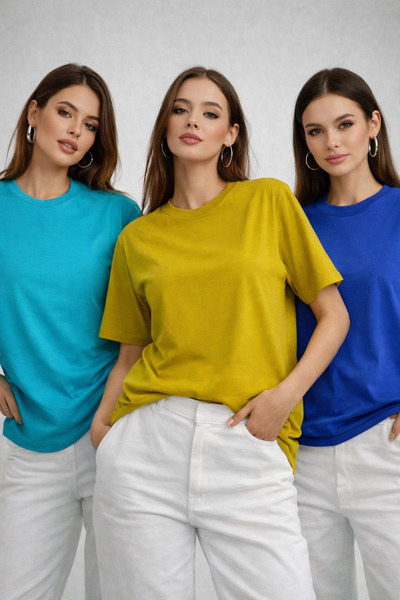 Rich Pachet de tricou tricouri pentru femei, antracit-alb-liliac bumbac 100% ...
