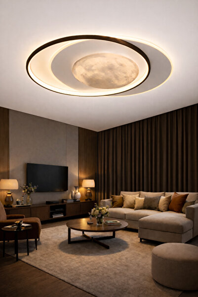 ESSLİGHT Dolunay 50 Cm 3 Renk Işık Özellikli Led'li Modern Salon Mutfak Yatak...