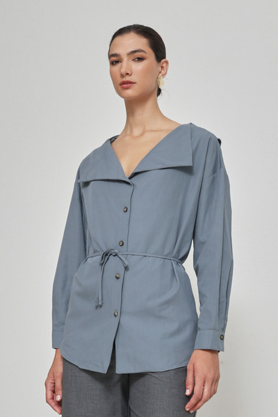 Setre Quartz 100% Cotton Collar Detailed Shirt