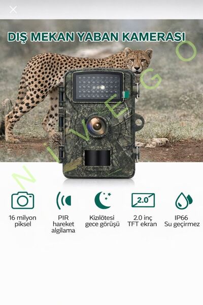 Nivego Fotokapan Avcı Kamera 1080P Doğa ve Outdoor Gece Görüşlü Kamera Su Geç...