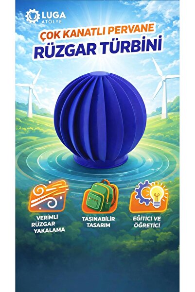 Luga Atölye Çok Kanatlı Pervane Rüzgar Türbini