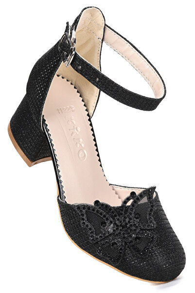 Kiko Kids Pantofi de seara pentru fete Zete Kum Simli cu toc de 4 cm