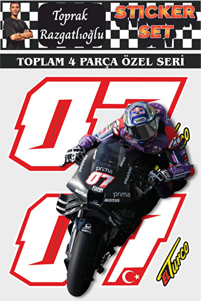 Baskı Babası Toprak Razgatlıoğlu 07 Numara El Turco Grenaj Motor Otomobil Sti...