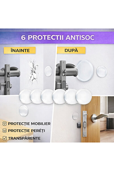 SMARTECH Set de 6 protecții antișoc pentru mobilă și pereți, transparente, po...