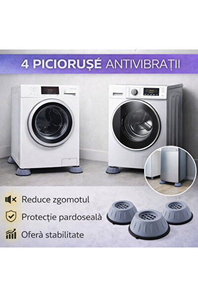 SMARTECH Set 4 picioare antivibrații și antiderapante, amortizoare de vibrați...