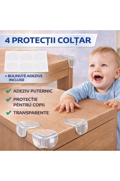 SMARTECH Set 4 protectii colturile mobilei, pentru protectia copiilor