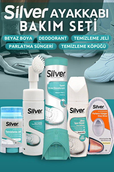 Silver Unisex Ayakkabı Bakım Seti - Deodorant - Köpük - Ultra Beyaz Boya - Je...