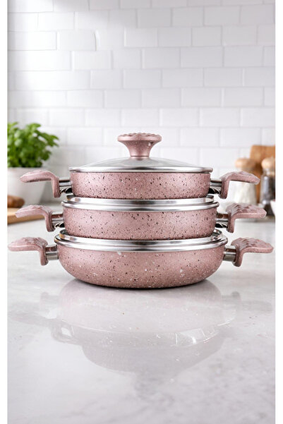 MEŞELER طقم أومليت جرانيت وردي 18*20*22 سم