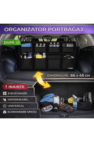 SMARTECH Organizator pentru spătarul scaunului auto Iso Trade XTROBB, negru 8...