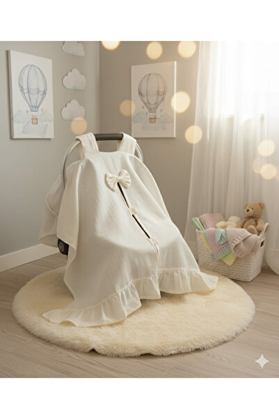 Wenaris % 100  Pamuk Fırfırlı Müslin Puset Örtüsü (1.SINIF MÜSLİN)