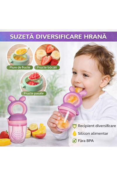 SMARTECH Suzeta pentru diversificarea hranei, pentru fructe si legume, silico...