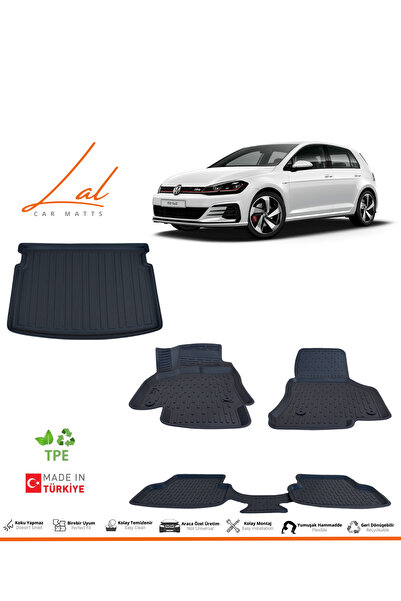 Lal Volkswagen Golf 7 3D Havuzlu Paspas Üst Bagaj Havuzu Seti (2013-2019 Uyumlu)