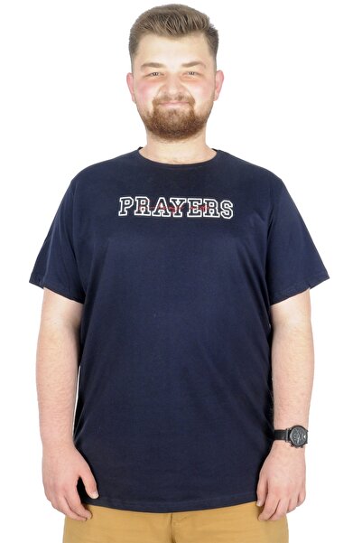 ModeXL Mode XL Velika Veličina T-shirt Bis Ogrlica Molitve 22185 Mornarsko Plava