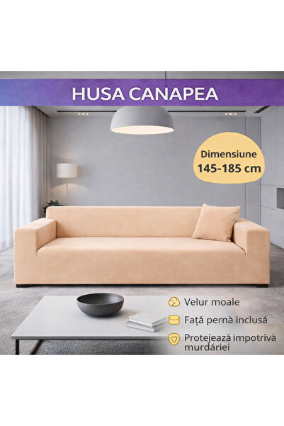 SMARTECH Husă de canapea elastică din catifea, 145-185 cm, impermeabilă + faț...
