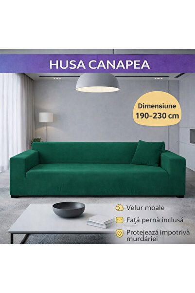 SMARTECH Husă de canapea elastică din catifea, 190-230 cm, impermeabilă + faț...