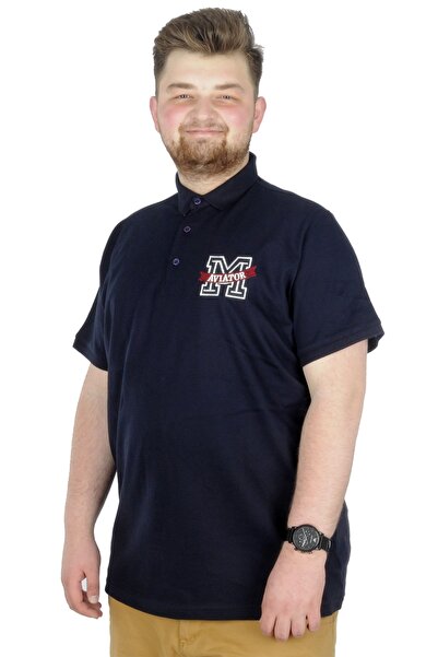 ModeXL Moda XL Plus Veličina T-shirt Polo Vez M 22343 Mornarsko Plava