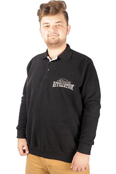 ModeXL Mode XL Чоловічий світшот Polo Recycle Selanik Affiliation B20418 Чорний