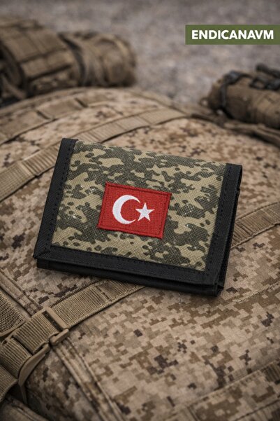 DreamSpectrum Askeri Boyuna Asmalı Yeşil Asker Cüzdanı