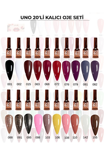 QNAİL PROFESSİONAL UNO KALICI OJE 20'Lİ SET