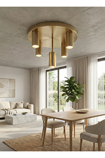 avizade ÖZEL Miren Eskitme Sabit Başlıklı 5'li Spot Led Tavan Avizesi - Retro...