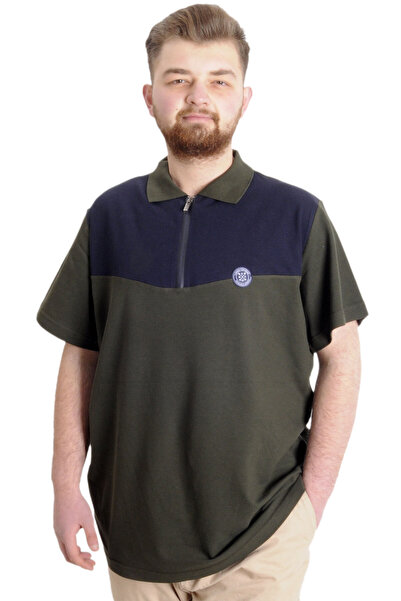 ModeXL Mode XL velika veličina muški T-shirt polo FRAGMENTIRANI 23325 kaki