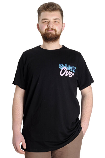 ModeXL Mode XL Velika Veličina Muški T-shirt GAME OVER 23130 Crna