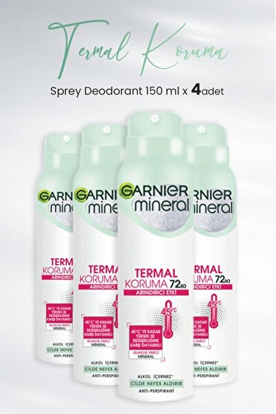 Garnier Mineral Termal Koruma Sprey Deodorant 150 ml x 4 Adet