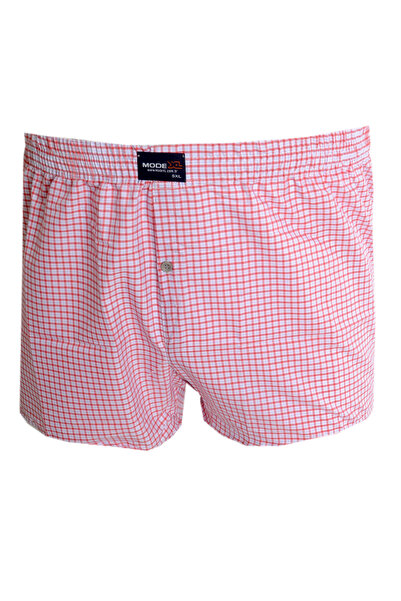 ModeXL Mode XL Large Size Men's Boxer Patterned Poplin 6348 Red