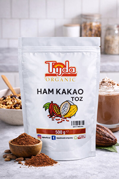 TİJDA Organik Ham Kakao Toz Glutensiz,vegan 500 Gr