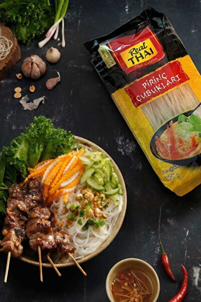 Real Thai Pirinç Çubukları 3mm ( 3mm Thai Rice Stick) - 375g