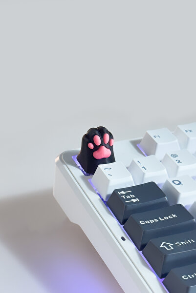 buffed Paw Five Mekanik Klavye Tuşu Siyah Artisan Keycaps Gamer Aksesuar Siyah