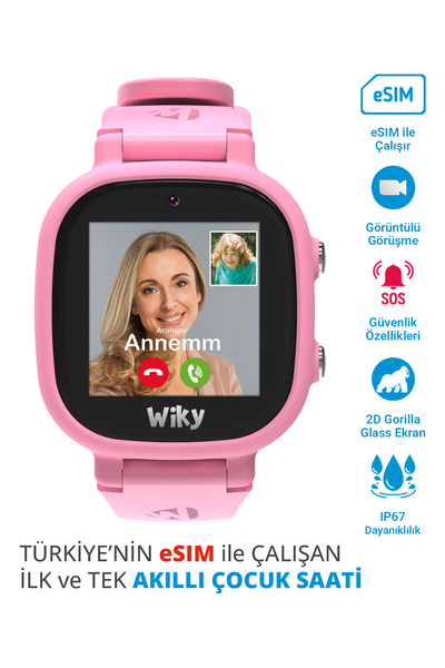 Wiky Watch 5e E-Sim Kartlı Akıllı Çocuk Saati - Görüntülü ve Sesli Arama, Ses...