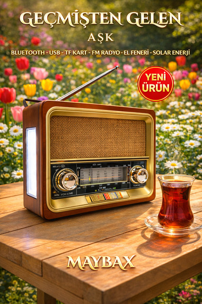 OWWOTECH Nostaljik Radyo Fm Sd Usb Ahşap Görünümlü Bluetooth Hoparlör Ahşap R...