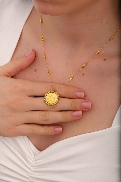 Altınkesesi 8 Ayar Altın Kadın Kolye Reşat Baskılı Çeyrek Boy