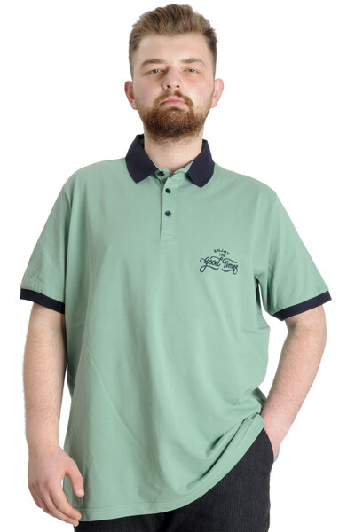 ModeXL Mode XL Великий розмір Чоловіча поло-футболка GOOD TIMES 23345 Çağla