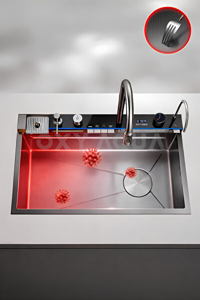 OXYAQUA Premium 9 Fonksiyonlu Akıllı Teknolojik Eviye Seti Paslanmaz Bal Pete...