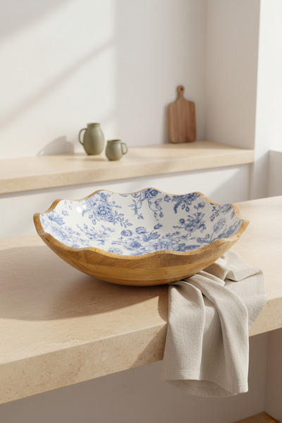 Bambum صينية مستطيلة من جورا بلون الورد متوسطة الحجم