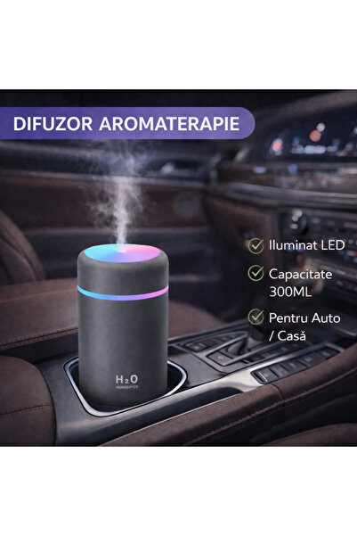 SMARTECH Umidificator de aer cu ultrasunete, pentru casa si masina 300ML, cu ...