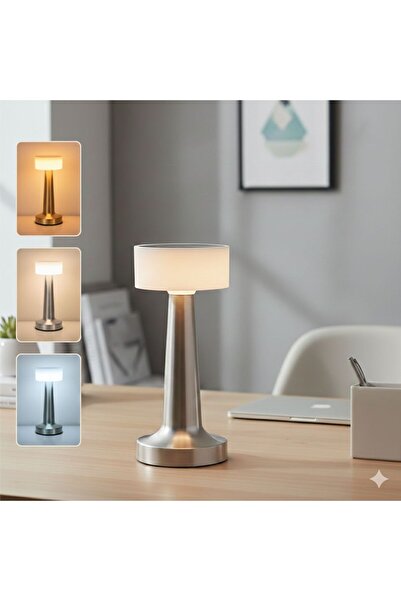 HANGAST Dekoratif Şarjlı Dokunmatik Led Masa Lambası Usb Kablolu Abajur Ve Gece Lambası Bakır Renk