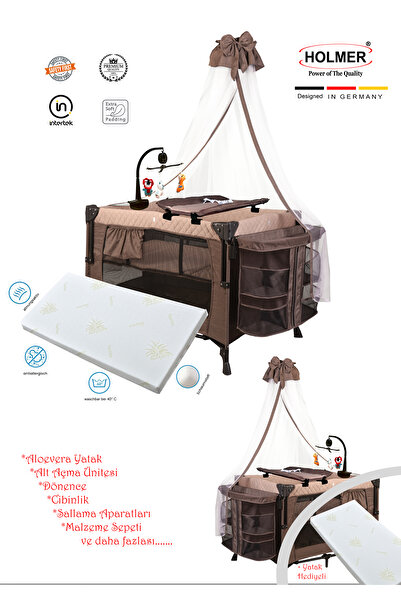 Holmer YATAK HEDİYELİ ( Alt Değiştirme Aparatı, Cibinlik, Dönenceli Oyun Park...
